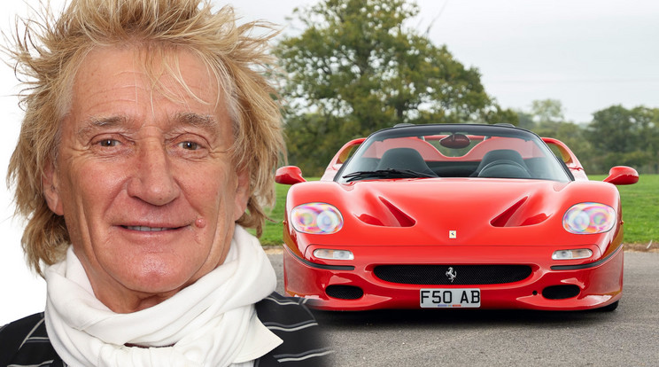 A Ferrari az F50 piacra dobásával ünnepelte meg fennállása ötvenedik évfordulóját. 1997-ben Rod Stewart is vett egyet magának. / Fotó: Blikk-montázs