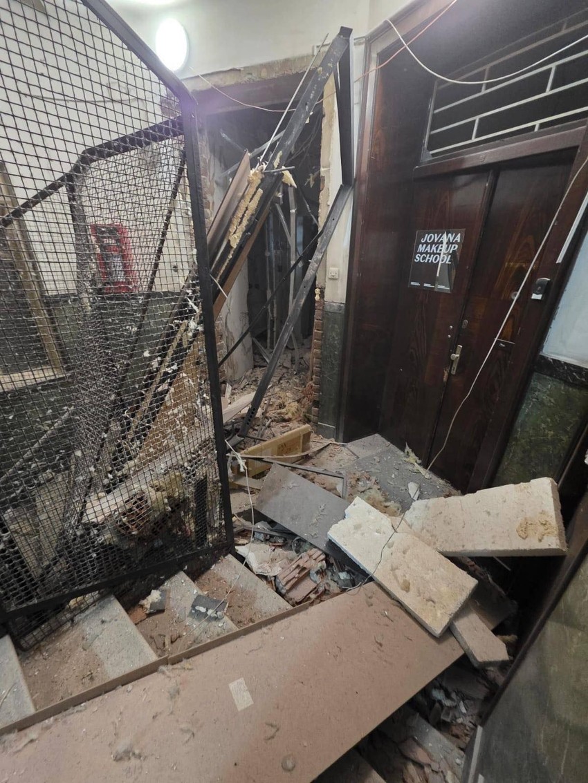 Unutrašnjost zgrade posle eksplozije
