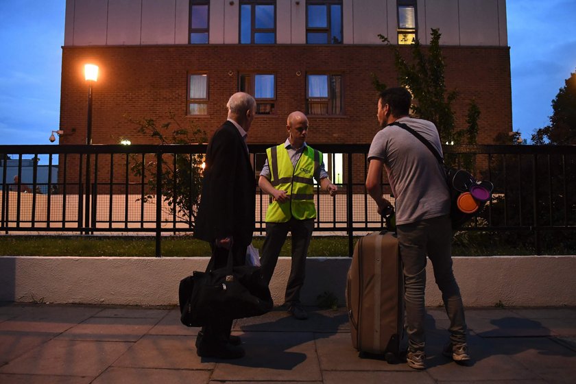 Residents are evacuated from the Taplow Tower residential block as a precautionary measure following