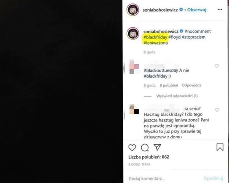 instagramowa wpadka Soni Bohosiewicz