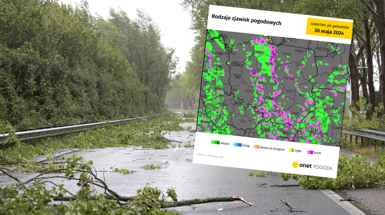 Nie widać końca burzowej pogody. Kolejne nawałnice uderzą w Polskę (screen: meteologix.com)