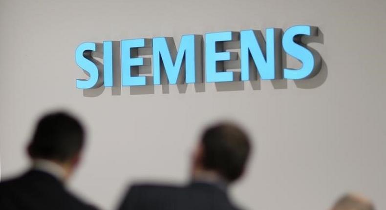 The Siemens logo is seen during the IFA Electronics show in Berlin September 4, 2014. REUTERS/Hannibal Hanschke