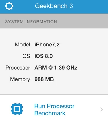 Apple nie podaje szybkości taktowania procesora i pamięci operacyjnej - parametry te jednak wyświetla na przykład Geekbench.