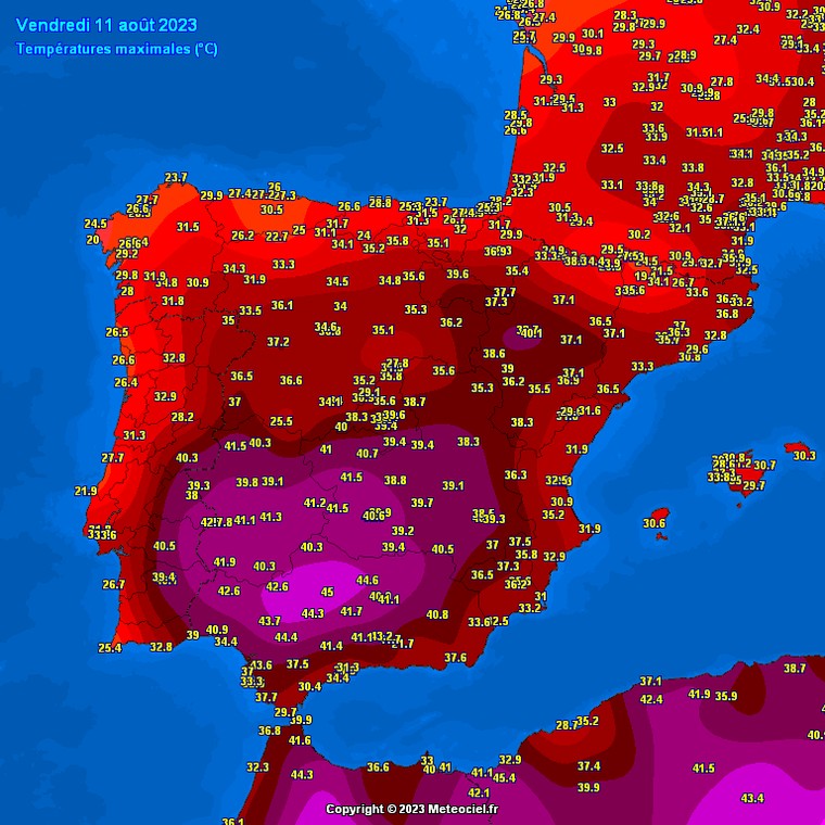 Na południu Hiszpanii temperatura wzrosła w piątek do 45 st. C