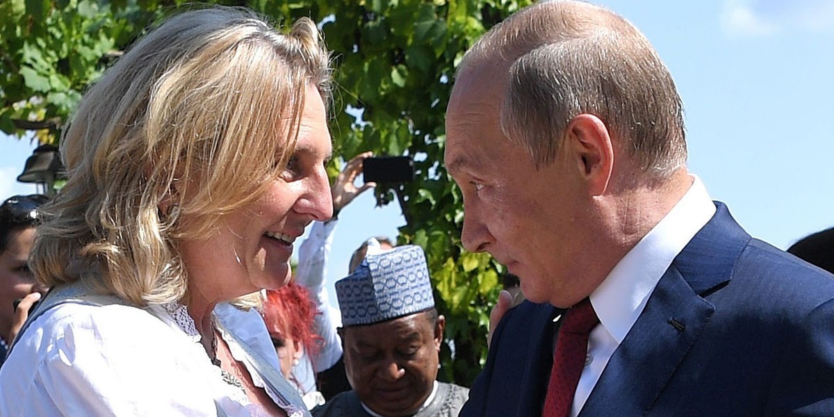 Karin Kneissl i Władimir Putin