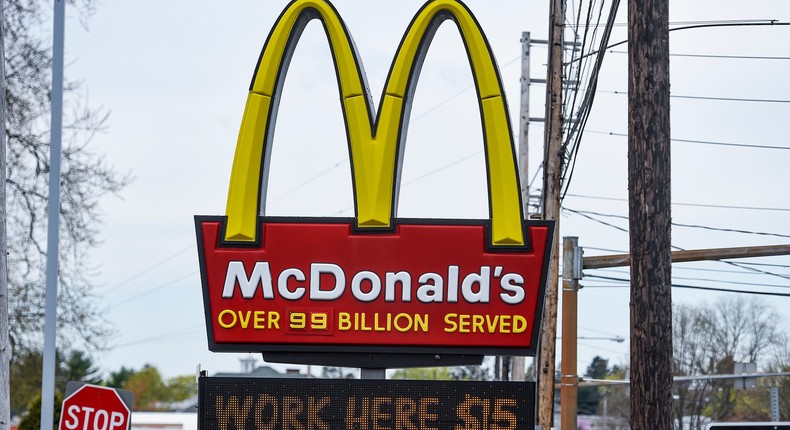 A McDonald's restaurant on Penn Ave in Sinking Spring, Pennsylvania, in April 2021. Like other companies, the chain has been hit by a huge labor shortage.