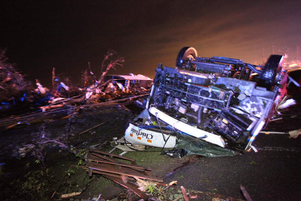 USA WEATHER TORNADOS (Tornado damage in Mayflower, Arkasas)