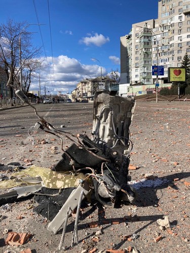 Apartamentowiec Lobanovsky w Kijowie. W ten budynek, stojący przy ul. Łobanowskiego, uderzył rosyjski pocisk