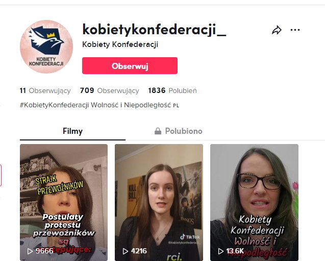 Kobiety Konfederacji na TikToku