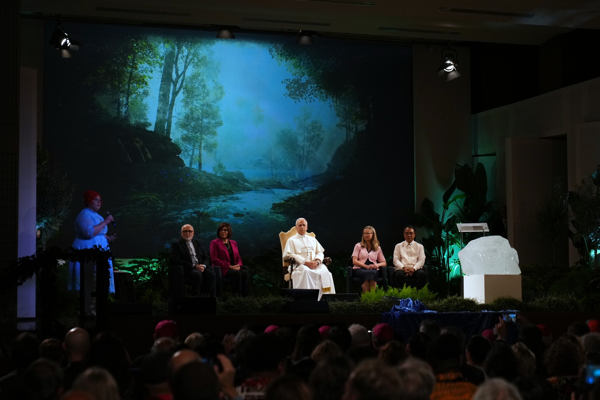 Pápež Lev XIV. na medzinárodnej konferencii Zvyšovanie nádeje pre klimatickú spravodlivosť.