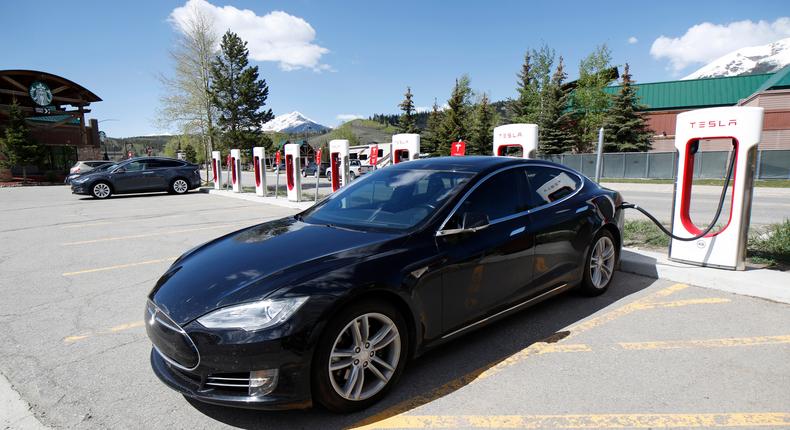 2019 Tesla Model S at a Supercharging Station.David Zalubowski/AP Photo