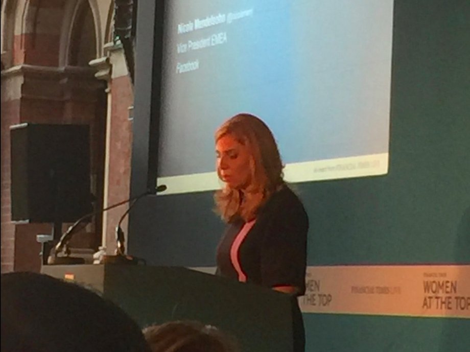 Nicola Mendelsohn speaking at the FT Women at the Top event.