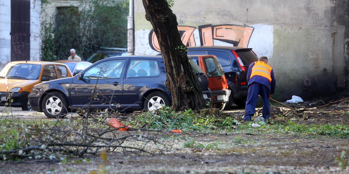 Park kieszonkowy na ulicy Andrzeja Struga przy Lipowej w Łodzi zamiast skweru pełnego śmieci