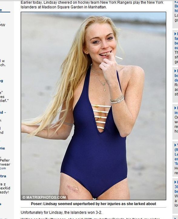 Lindsay Lohan zamiast ciałka pokazuje blizny
