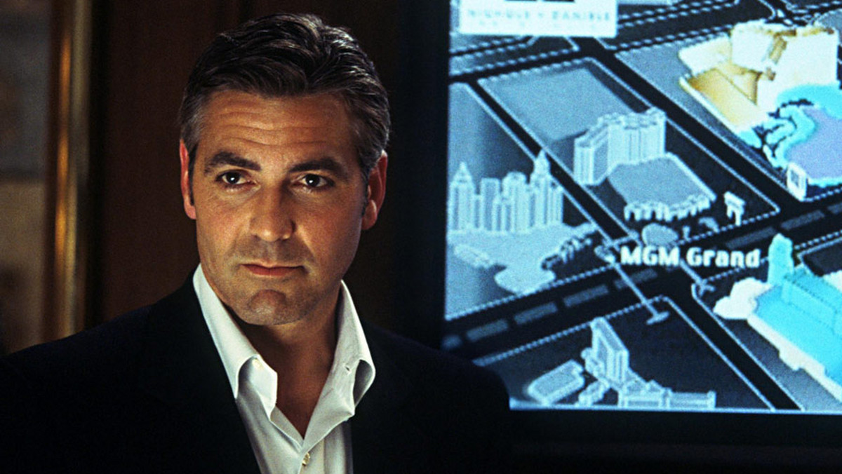 George Clooney jako Danny Ocean w filmie "Ocean's Eleven: Ryzykowna gra"