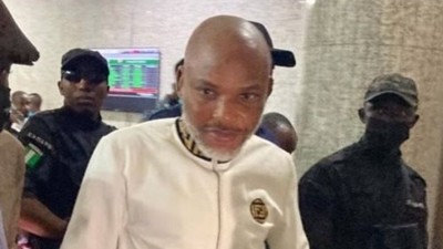 Nnamdi Kanu in court (TheNEWS)