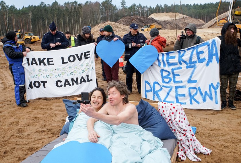 Nagi protest na Mierzei Wiślanej