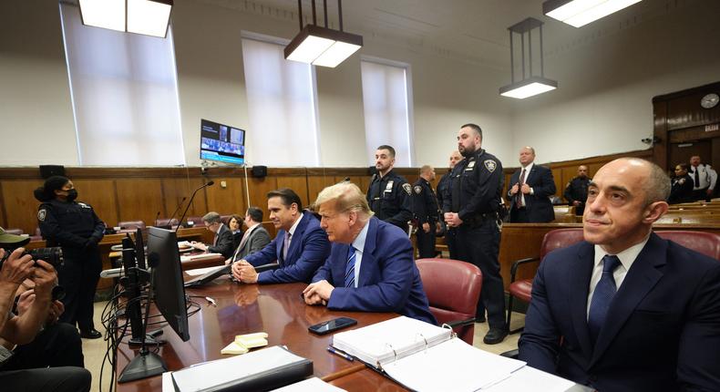 Former President Donald Trump appeared wide awake in this shot in Manhattan Criminal Court on Tuesday — but he's apparently had some time staying awake during the proceedings so far.Pool