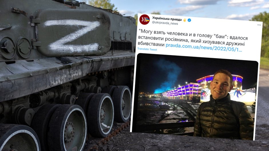 Rosyjski żołnierz, który zabijał cywilów, został zidentyfikowany (Screen: Twitter/ukrpravda_news)