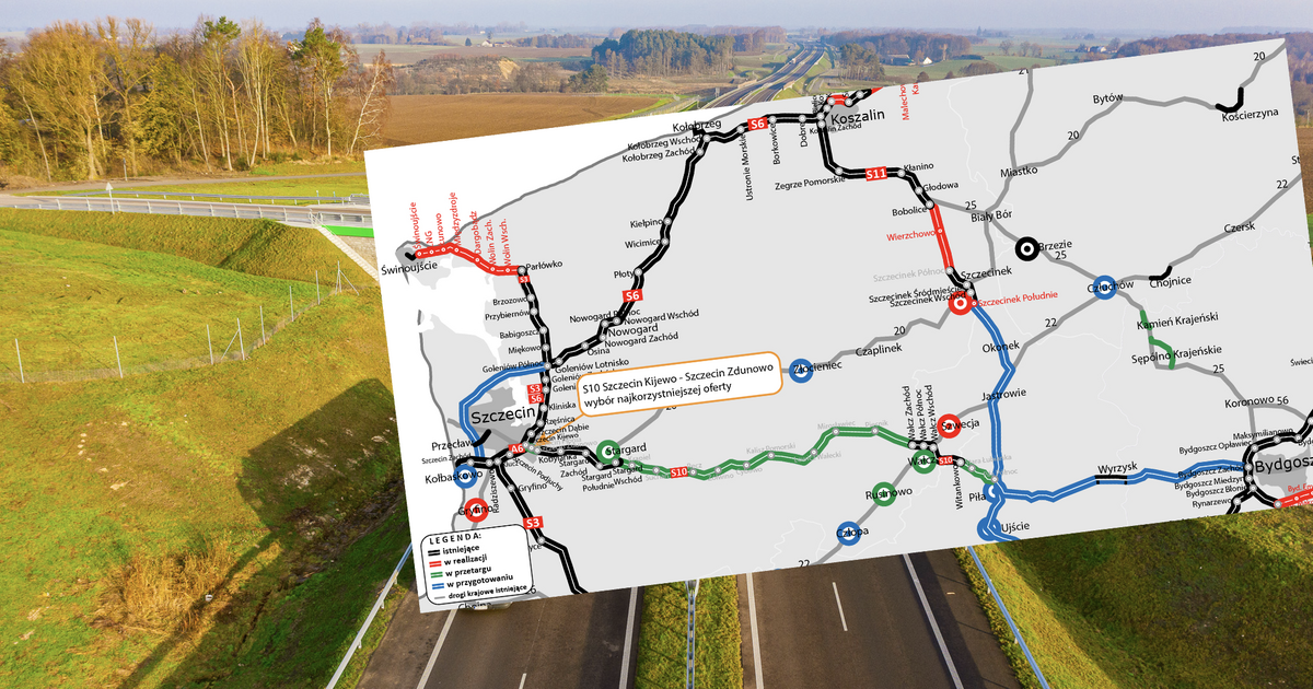  Droga S10: wybrano wykonawców 6 odcinków ze Szczecina do Piły