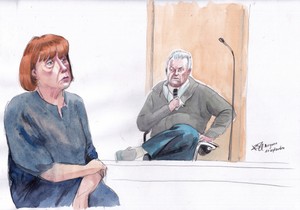 Žizel i Dominik Peliko na skici sa suđenja u Avinjonu 17. septembra