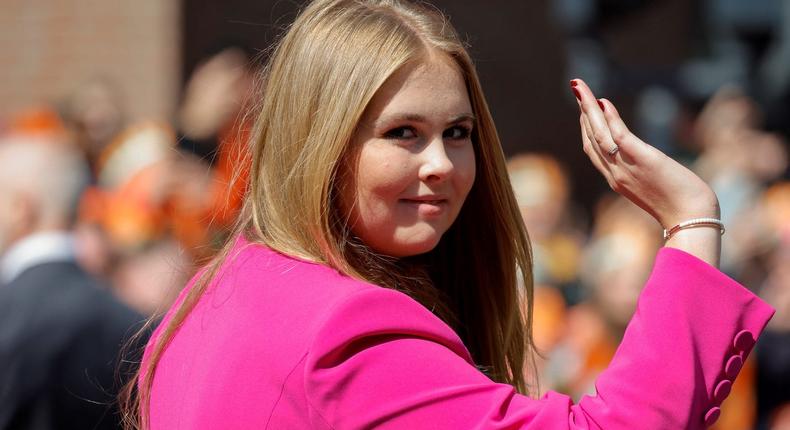 Princess Catharina-Amalia of the Netherlands waves to crowds during the King's Day celebrations in Rotterdam on April 27, 2024.PIROSCHKA VAN DE WOUW/Reuters