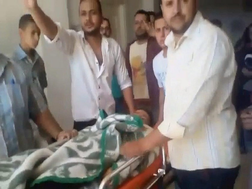 Child wounded in gunmen attack in Egypt taken to the Maghagha hospital in Minya Province