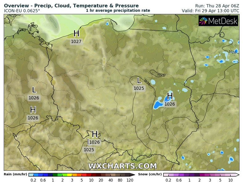 W piątek słabo pokropi na wschodzie