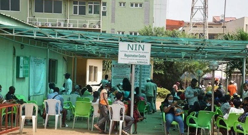 Nigerians at National Identification Registration centre. (Planetfm)