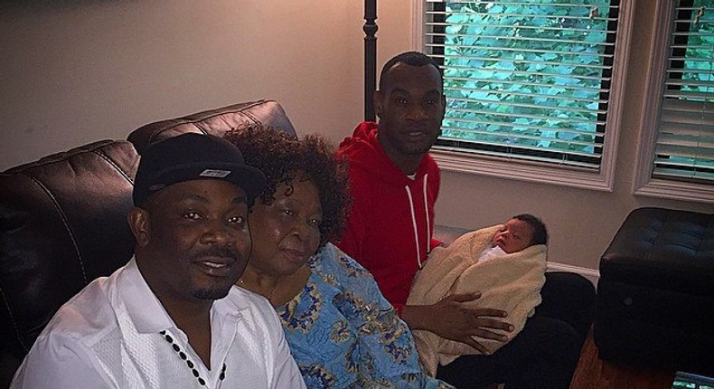 Don Jazzy, mum, D'Prince and his son