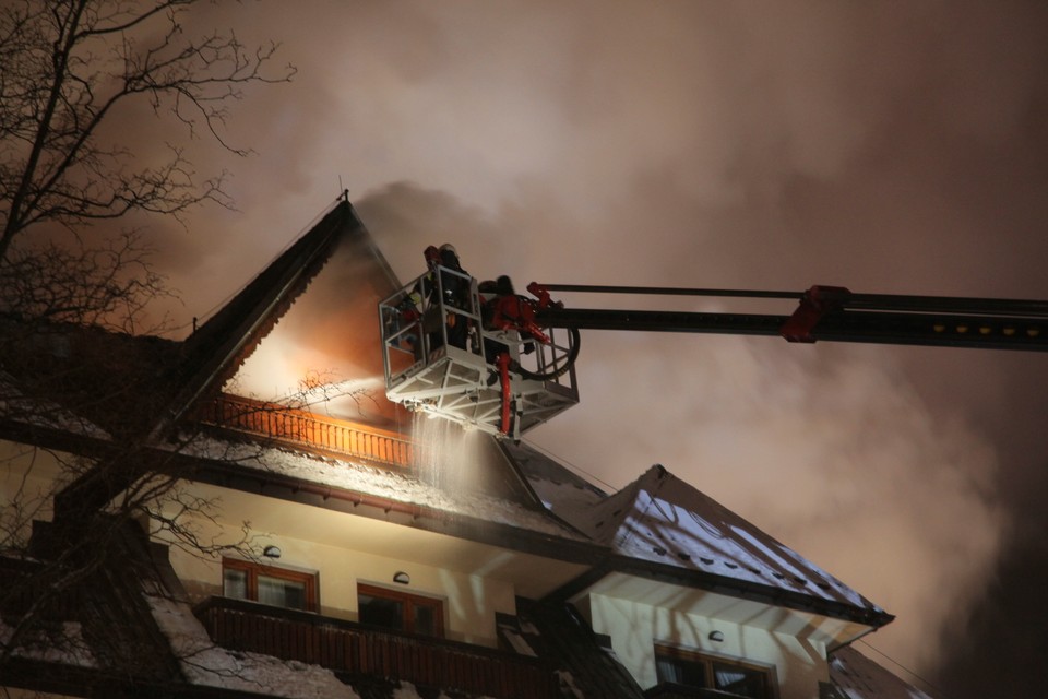 ZAKOPANE HOTEL BELVEDERE POŻAR (akcja gaszenia pożaru)