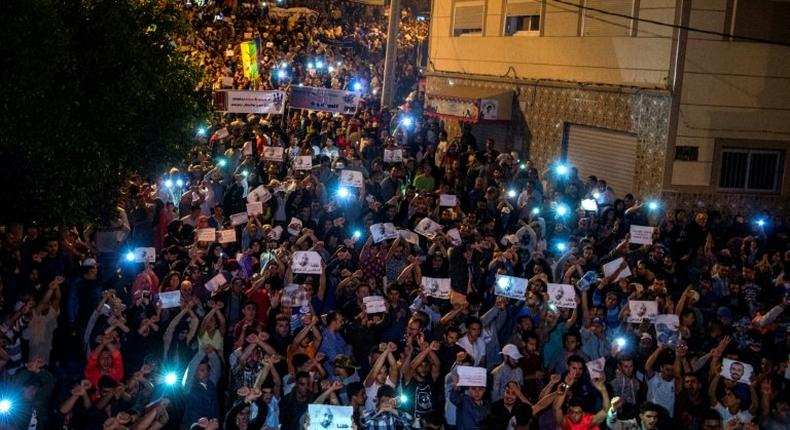 Thousands of people have been demonstrating in the Moroccan port city of al-Hoceima after authorities arrested the leader of a popular movement