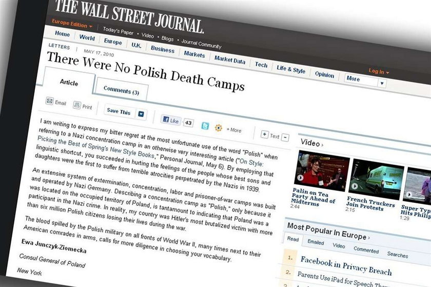 W USA piszą o "polskich obozach koncentracyjnych" 