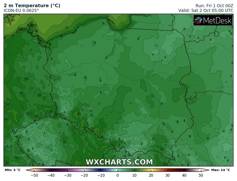 Temperatura nad ranem spadnie prawie w całej Polsce poniżej 10 st. C