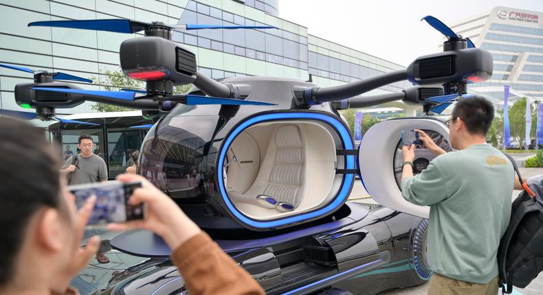 Car company GAC displays its Gove eVTOL flying car in Guangzhou, China, on April 12, 2024.Chen Jimin/China News Service/VCG via Getty Images