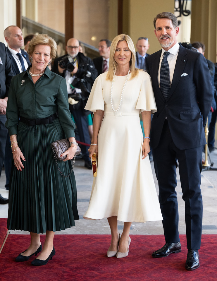 Królowa Anne-Marie, księżna Maria-Chantal i książę Paweł z Grecji