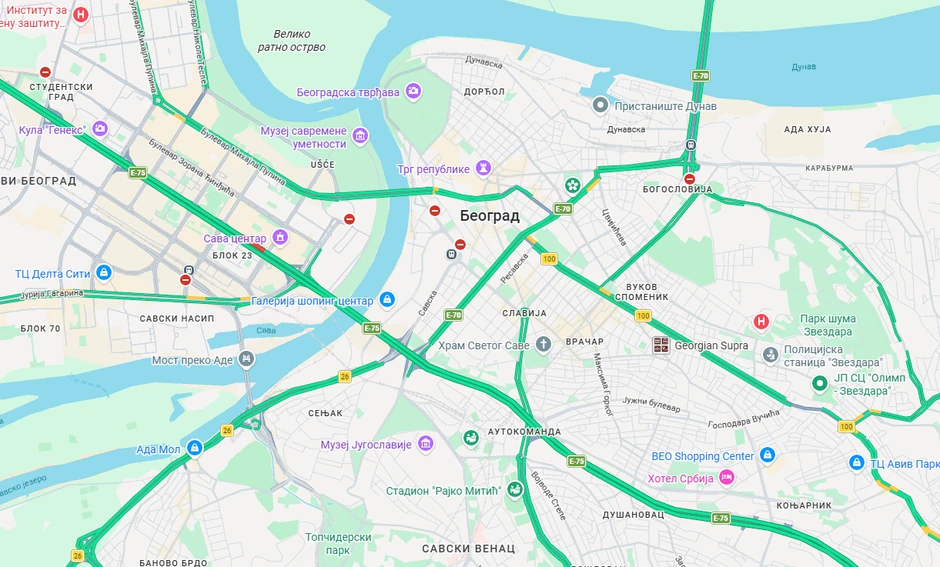 Nema gužvi u Beogradu dan pred Uskrs