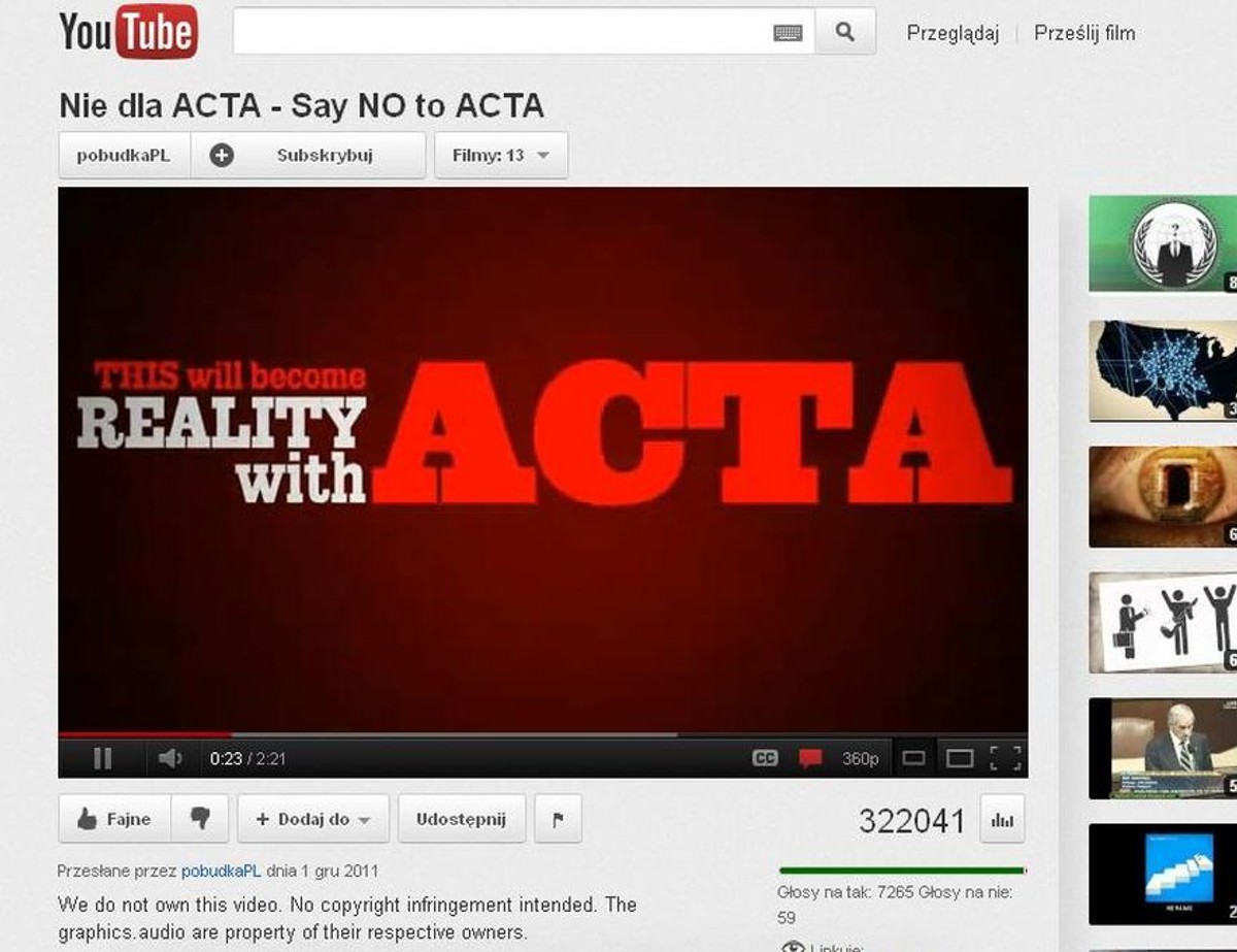 Tak internet walczy z ACTA