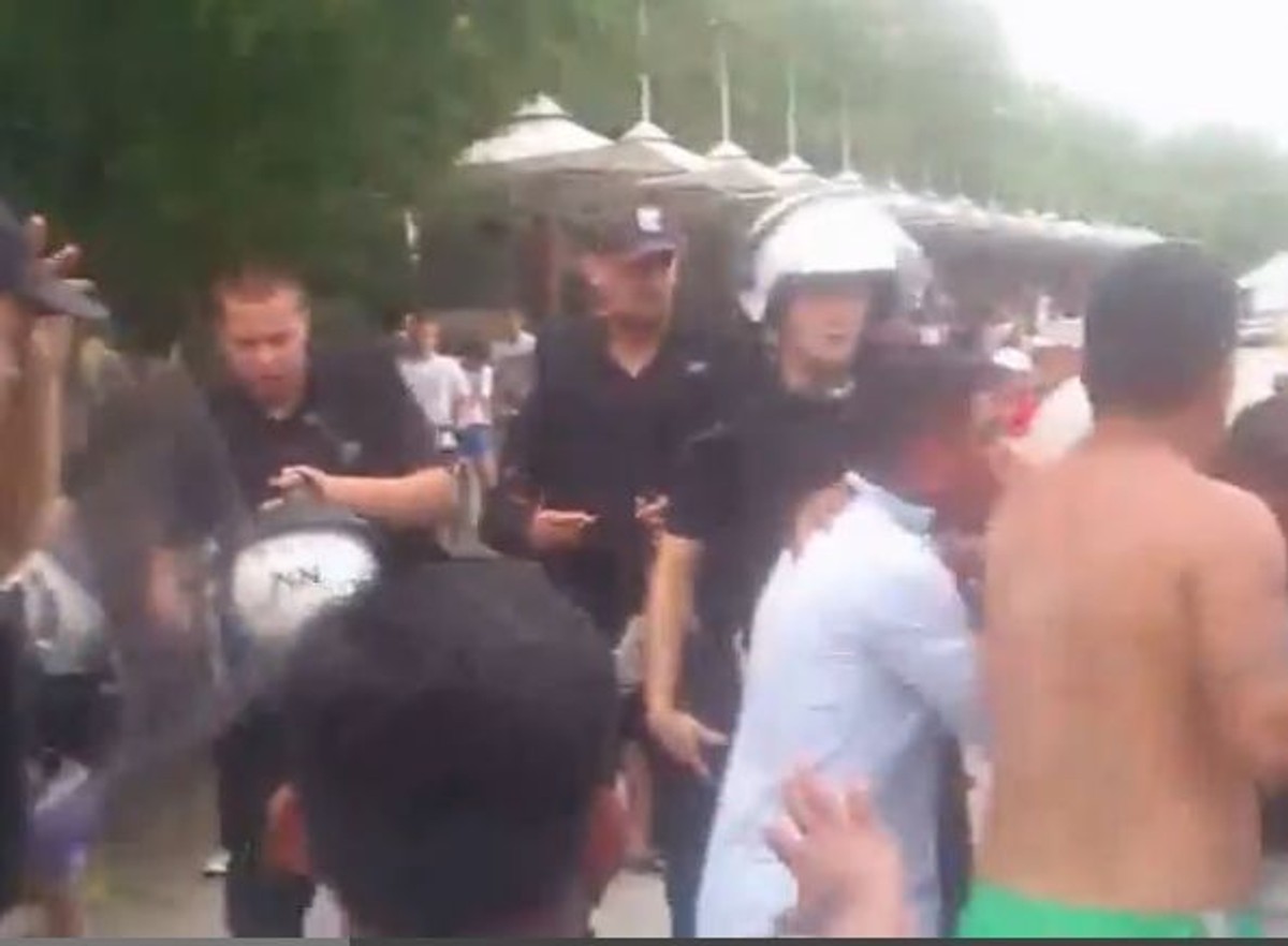 Kadr z filmu nagranego podczas interwencji policji