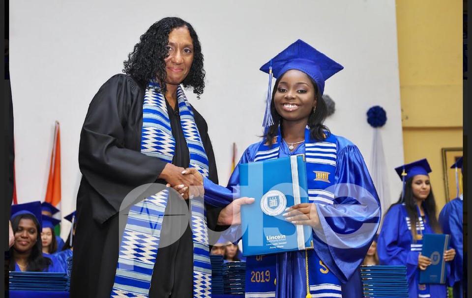 Carolyn Asante-Dartey during her Lincoln Community School graduation