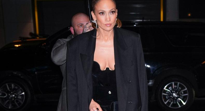Jennifer Lopez arrives at Anna Wintour's pre-Met Gala dinner.Gotham/Getty Images