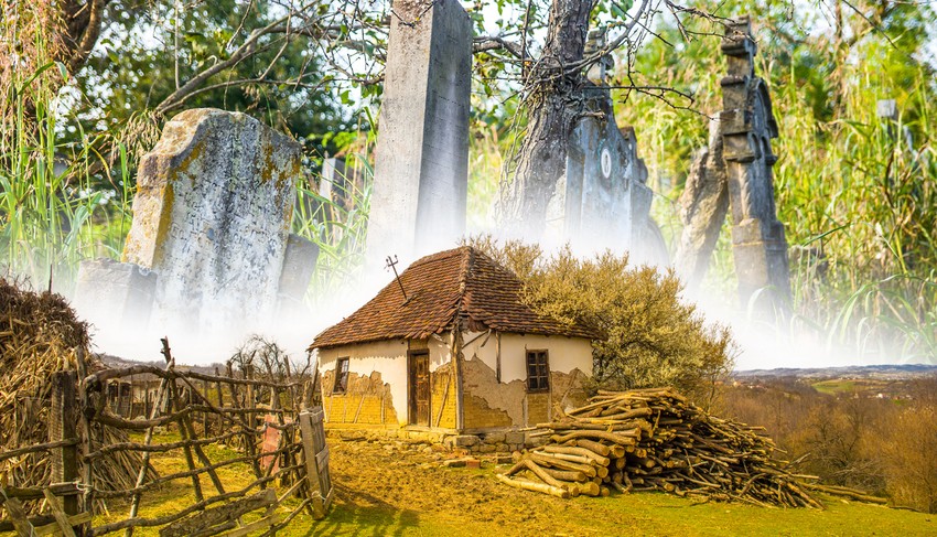 Groblje, kuća kombo