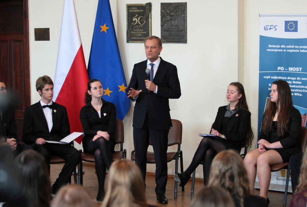 Donald Tusk w liceum w Gorzowie Wielkopolskim