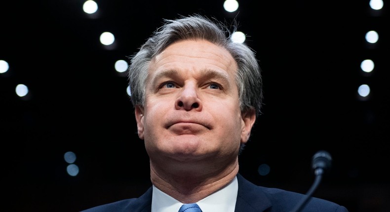 UNITED STATES - NOVEMBER 05: FBI Director Christopher Wray arrives for the Senate Homeland Security and Governmental Affairs Committee hearing titled Threats to the Homeland, in Hart Building on Tuesday, November 5, 2019.