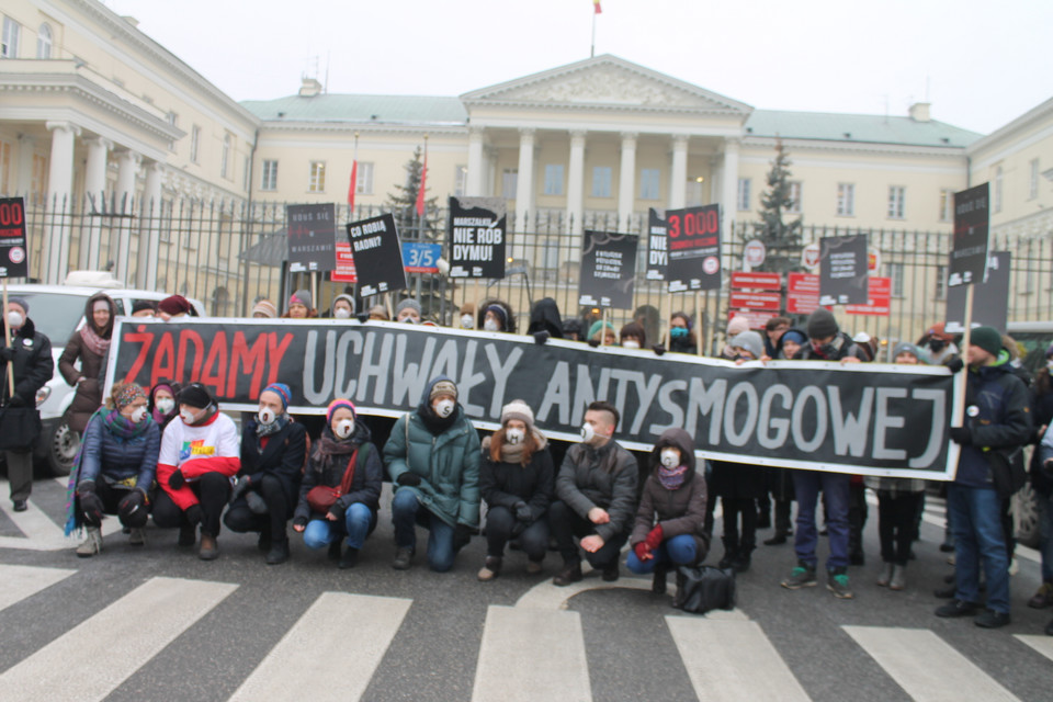 Protest antysmogowy Warszawa. Piotr Halicki 12