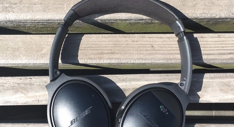 The Bose QuietComfort 35 noise-cancelling headphones.