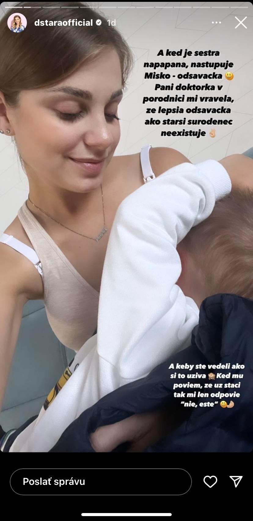 Dominika Stará nadojčila synčeka.