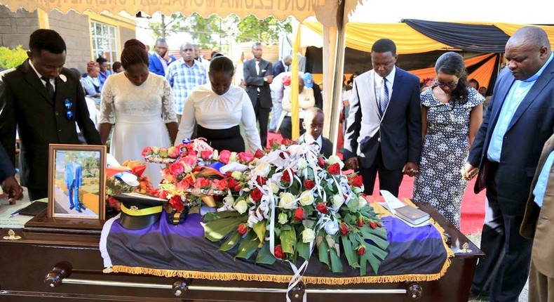 The Mutuas at her bodyguards funeral