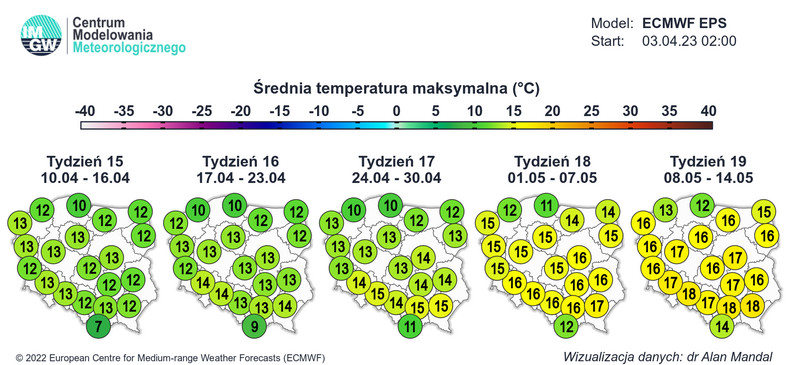 Prognozy na szczęście wskazują na rychłe ocieplenie. Temperatura coraz częściej zacznie przekraczać 10-15 st. C