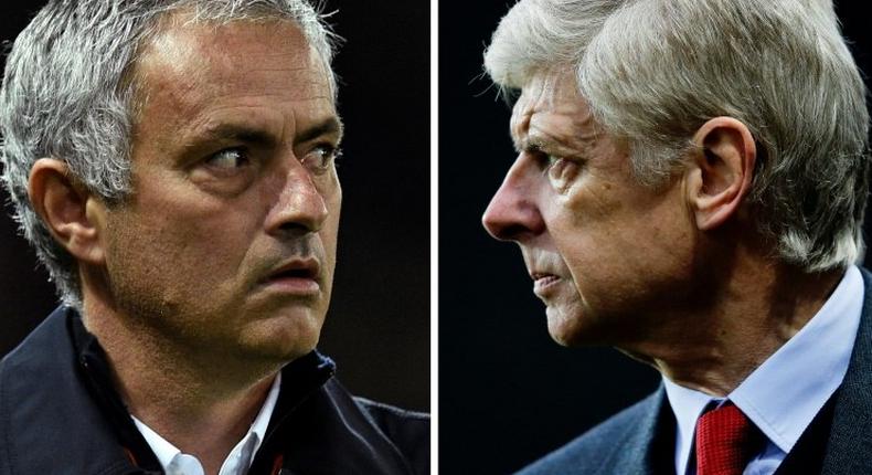 Sparks often fly when Manchester United's manager Jose Mourinho (L) and rsenal manager Arsene Wenger are obliged to share a touchline